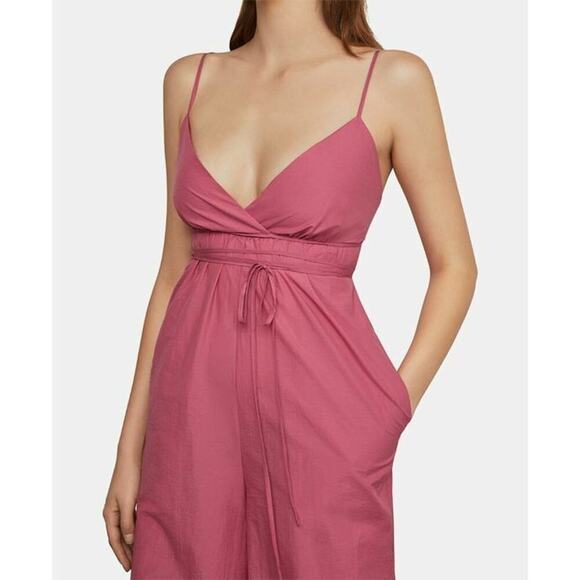 BCBG Maxazria Faux Wrap Wide Leg Jumpsuit - Pink - Picture 2 of 15